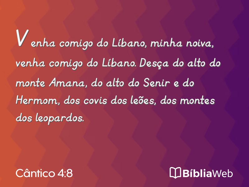Cântico 4:8 em imagem para compartilhar