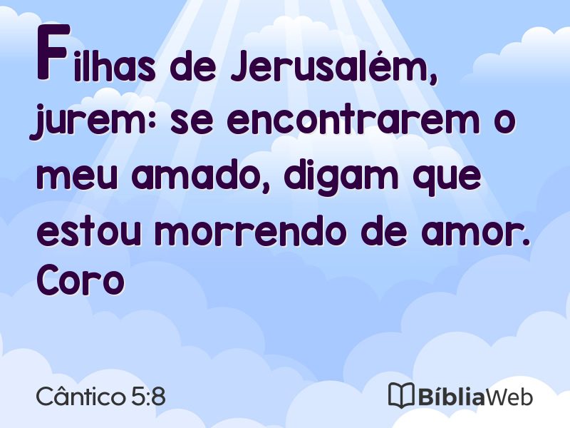Cântico 5:8 em imagem para compartilhar