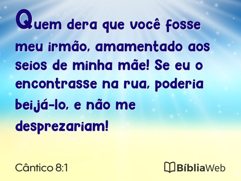 Cântico 8:1 em imagem para compartilhar