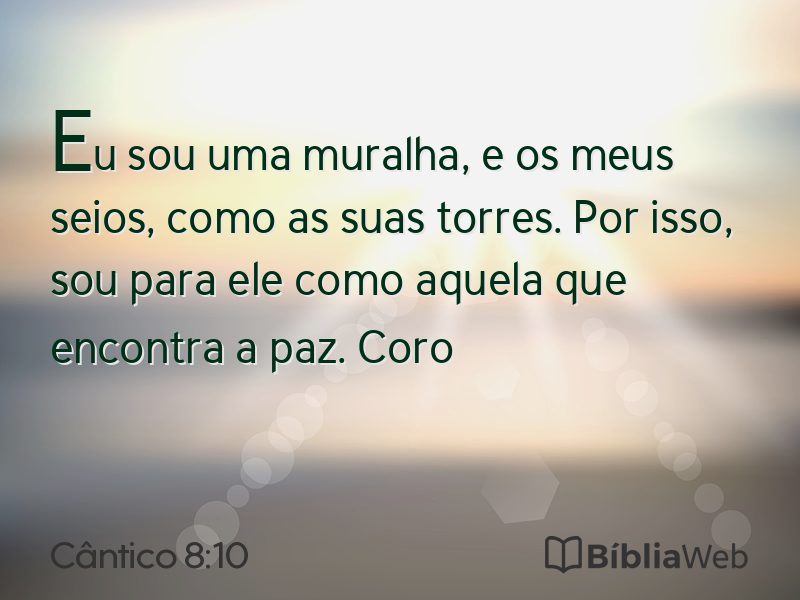 Cântico 8:10 em imagem para compartilhar