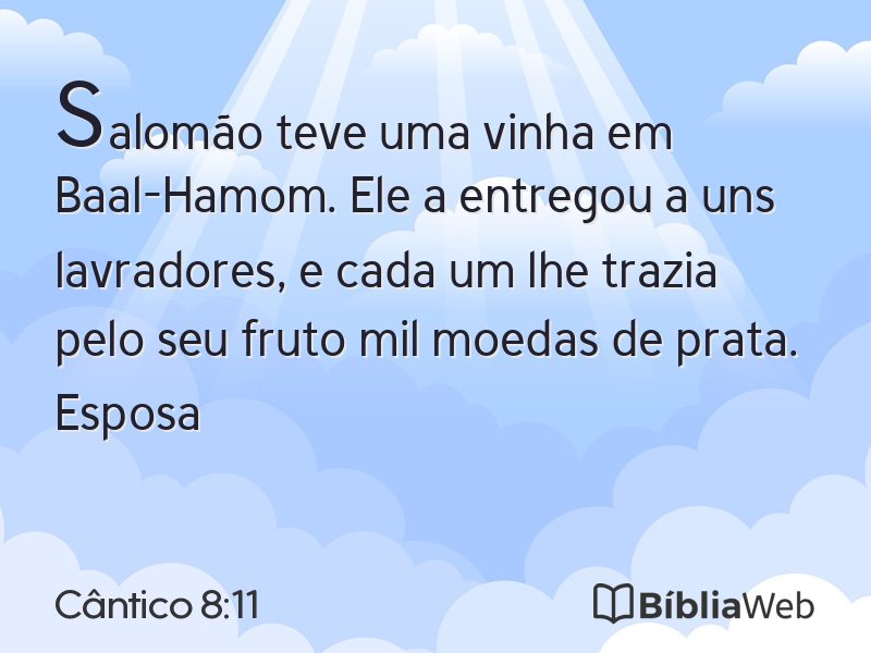 Cântico 8:11 em imagem para compartilhar