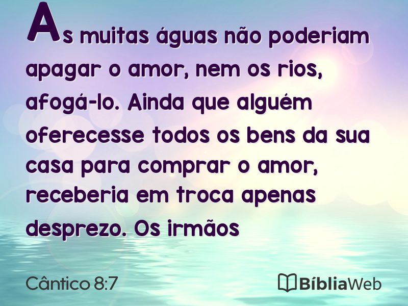 Cântico 8:7 em imagem para compartilhar
