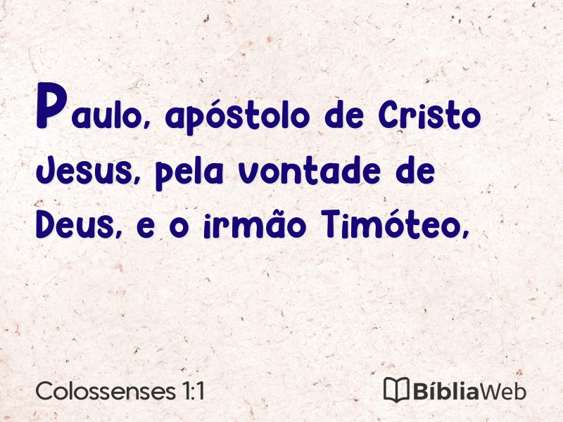 Colossenses 1:1 em imagem para compartilhar