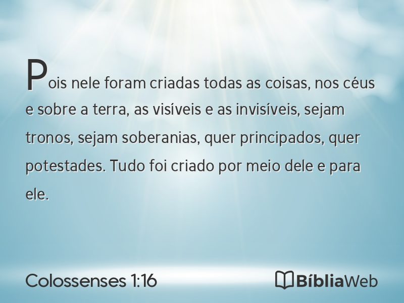 Colossenses 1:16 em imagem para compartilhar