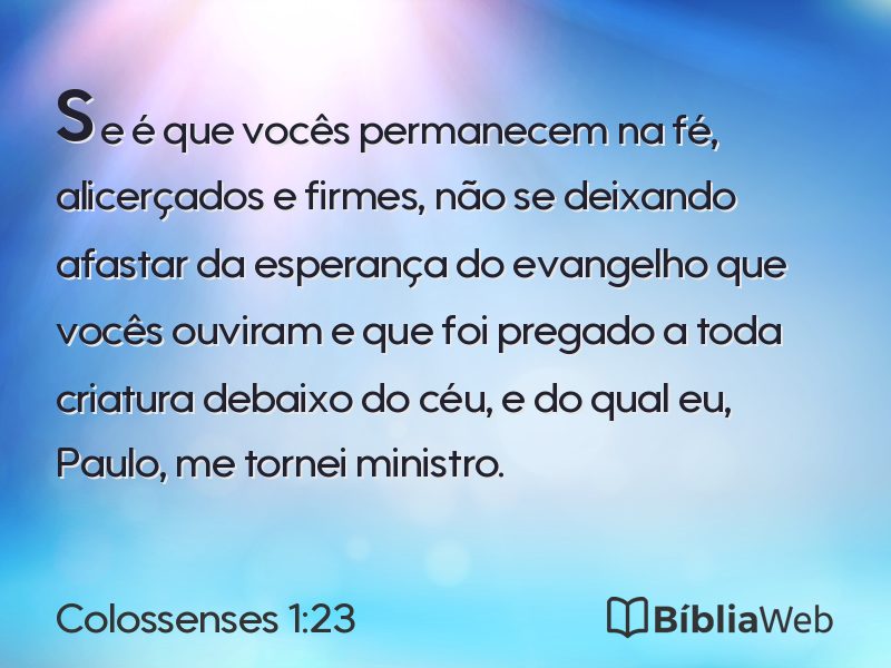 Colossenses 1:23 em imagem para compartilhar
