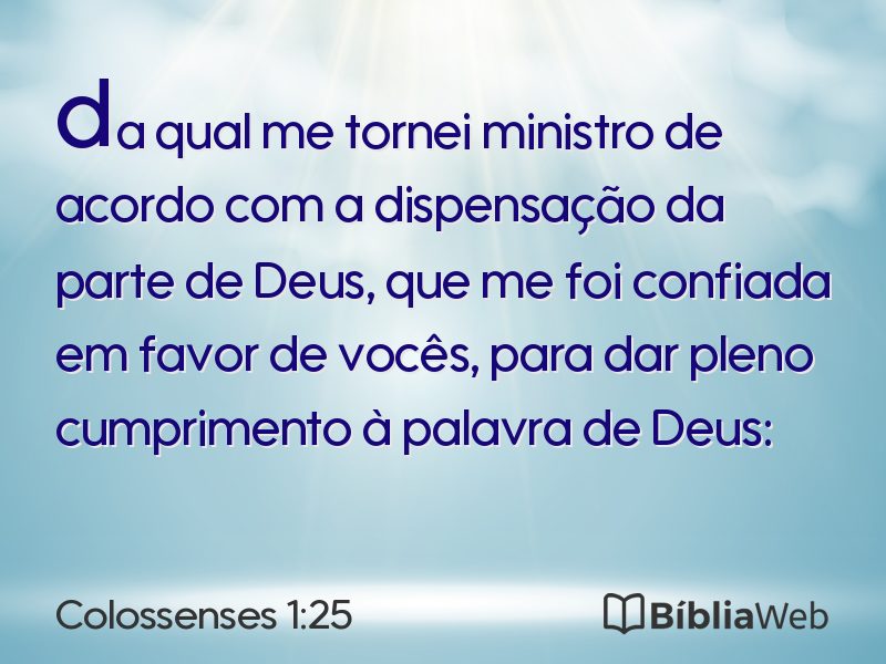 Colossenses 1:25 em imagem para compartilhar