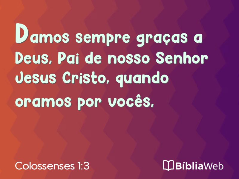 Colossenses 1:3 em imagem para compartilhar