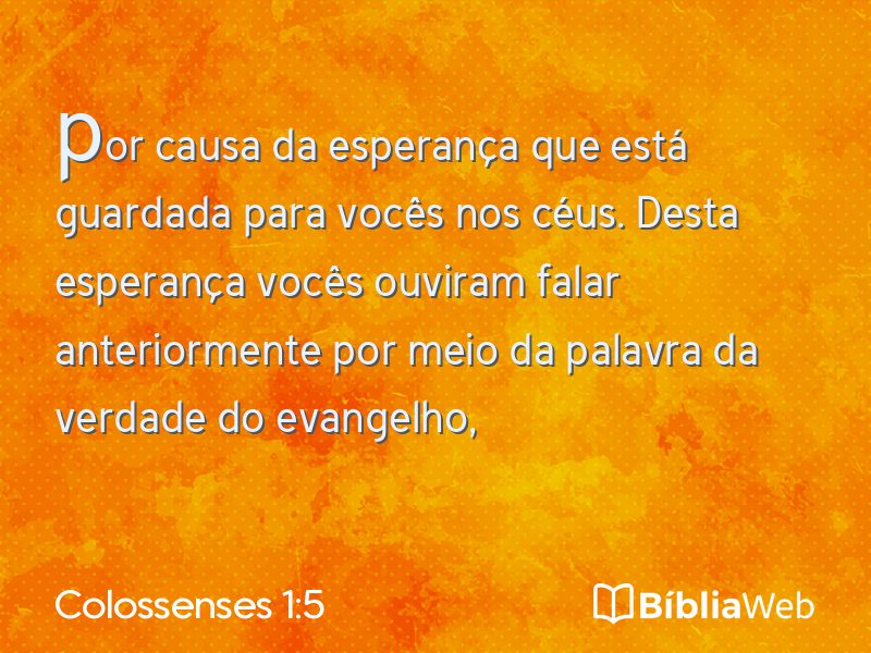 Colossenses 1:5 em imagem para compartilhar