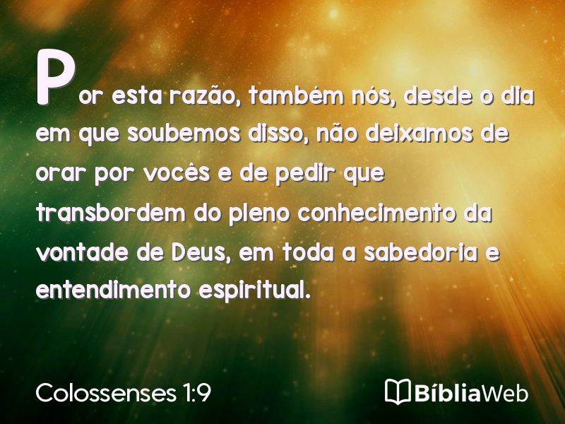 Colossenses 1:9 em imagem para compartilhar