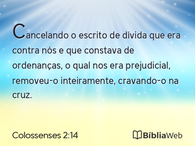 Colossenses 2:14 em imagem para compartilhar
