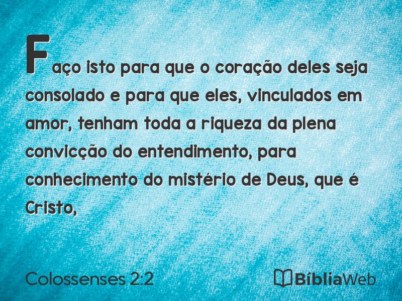 Colossenses 2:2 em imagem para compartilhar