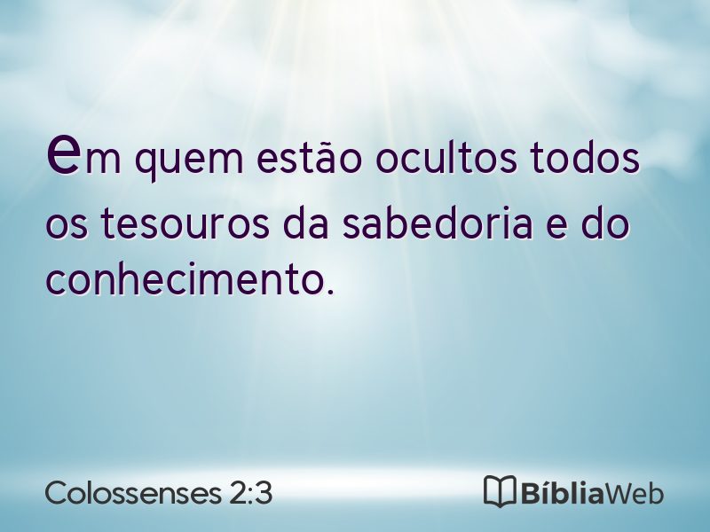Colossenses 2:3 em imagem para compartilhar