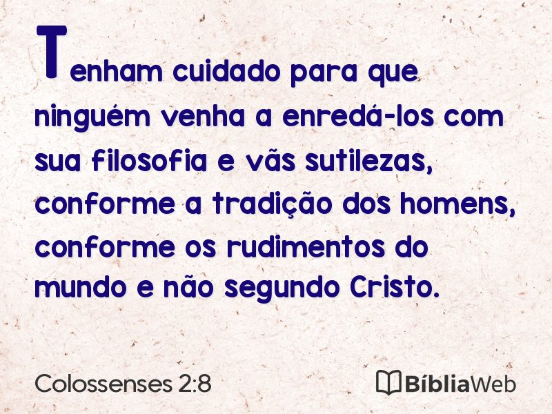 Colossenses 2:8 em imagem para compartilhar
