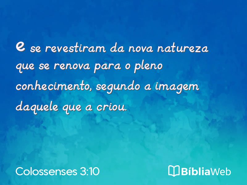 Colossenses 3:10 em imagem para compartilhar