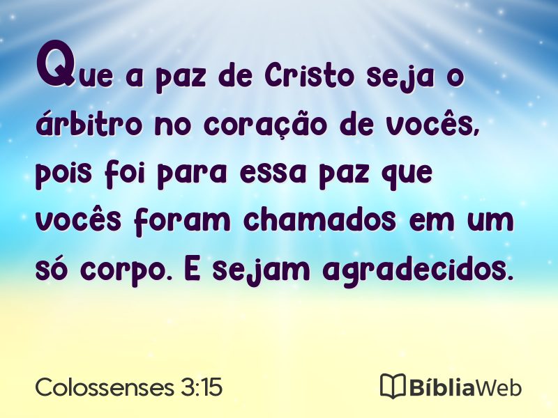 Colossenses 3:15 em imagem para compartilhar