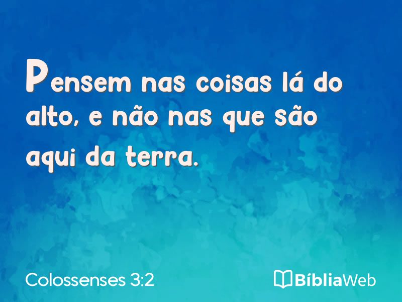 Colossenses 3:2 em imagem para compartilhar