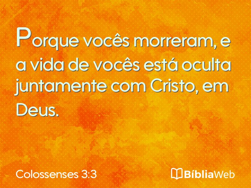 Colossenses 3:3 em imagem para compartilhar