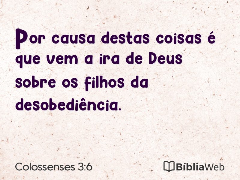 Colossenses 3:6 em imagem para compartilhar