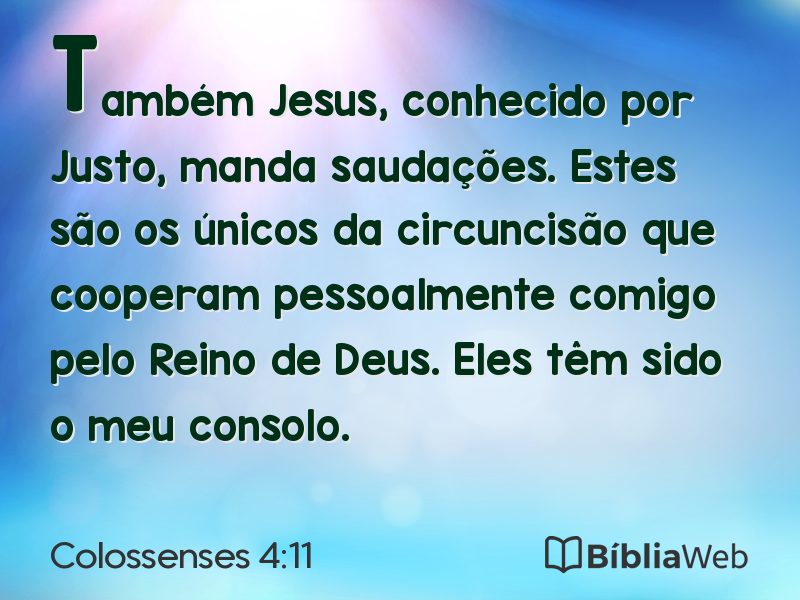 Colossenses 4:11 em imagem para compartilhar
