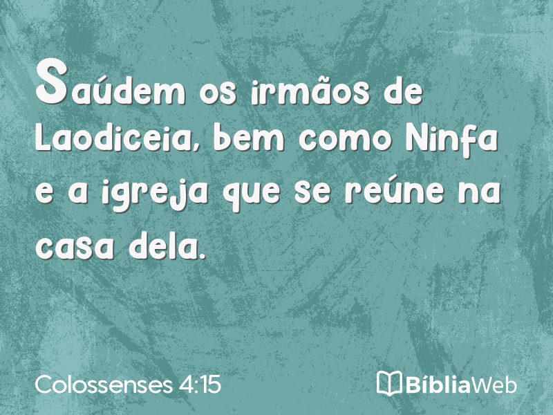Colossenses 4:15 em imagem para compartilhar