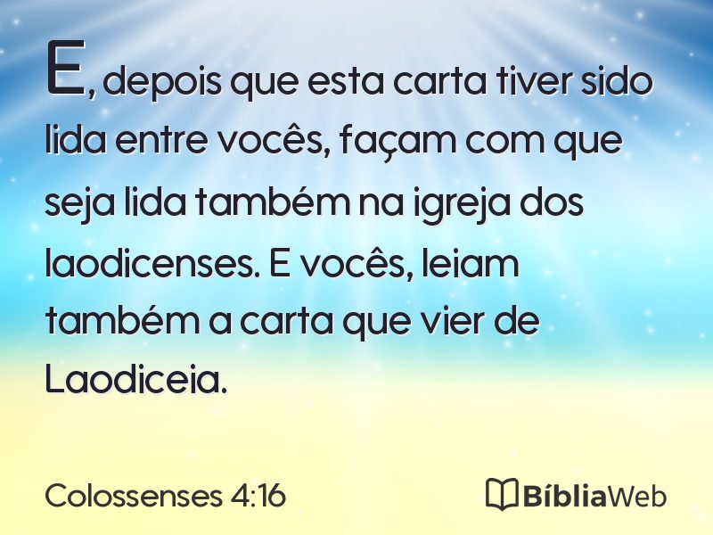 Colossenses 4:16 em imagem para compartilhar