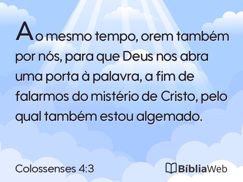 Colossenses 4:3 em imagem para compartilhar