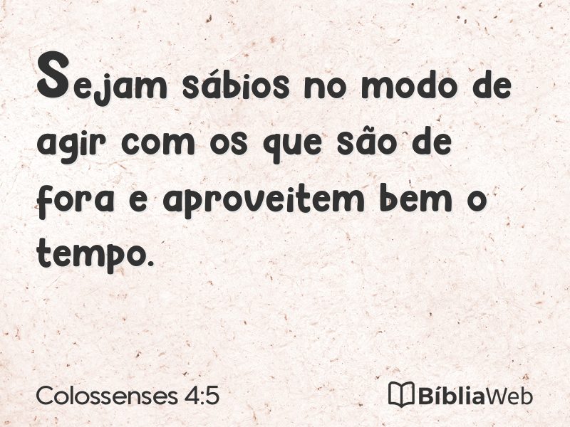 Colossenses 4:5 em imagem para compartilhar