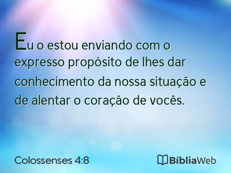 Colossenses 4:8 em imagem para compartilhar