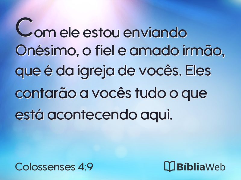 Colossenses 4:9 em imagem para compartilhar