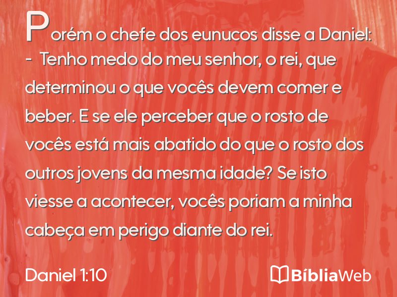 Daniel 1:10 em imagem para compartilhar