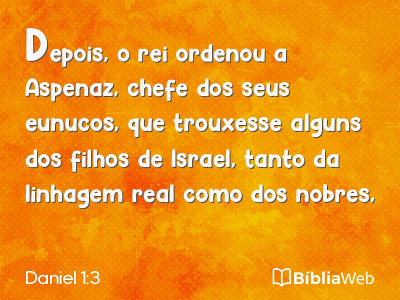 Daniel 1:3 em imagem para compartilhar
