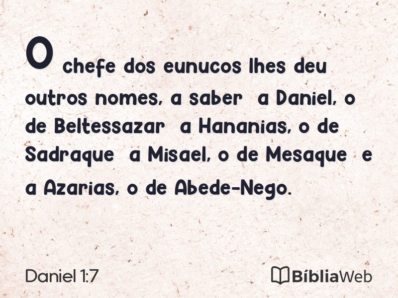 Daniel 1:7 em imagem para compartilhar