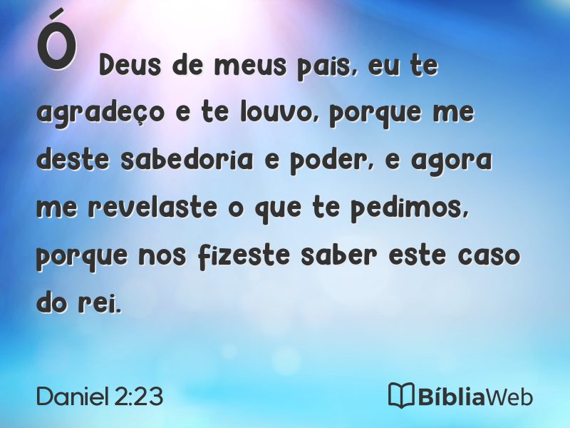 Daniel 2:23 em imagem para compartilhar