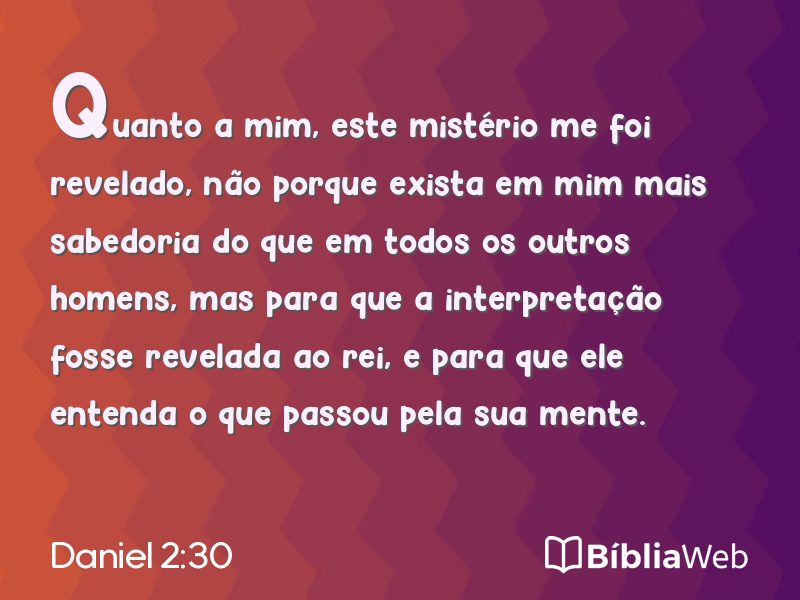 Daniel 2:30 em imagem para compartilhar