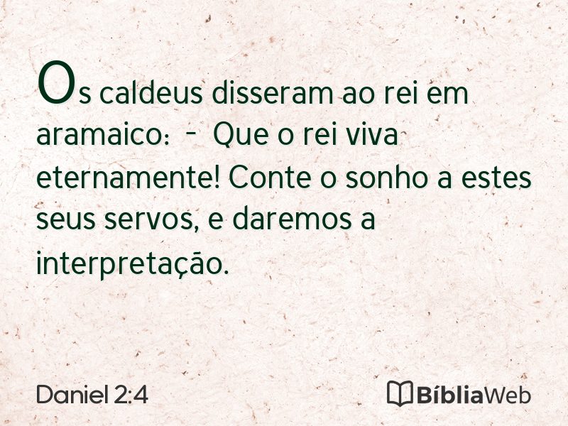 Daniel 2:4 em imagem para compartilhar