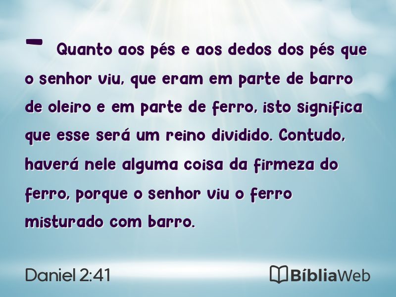 Daniel 2:41 em imagem para compartilhar