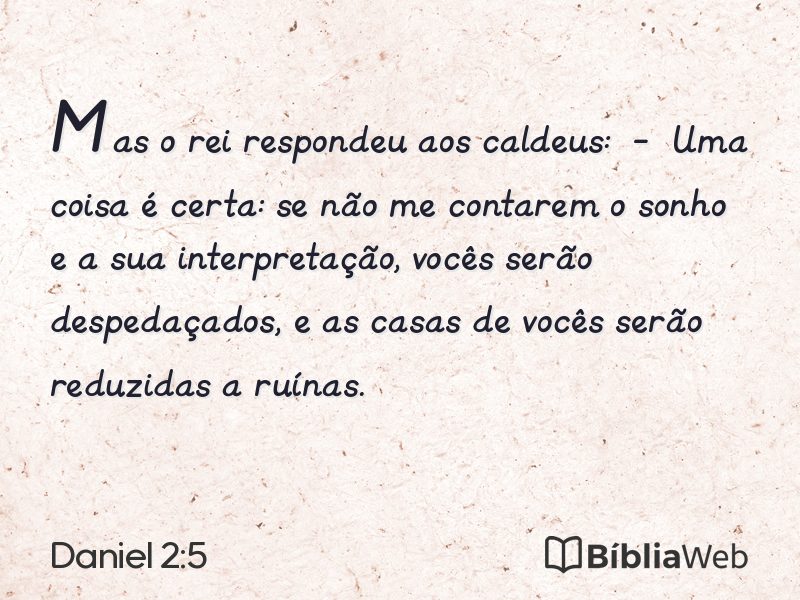 Daniel 2:5 em imagem para compartilhar