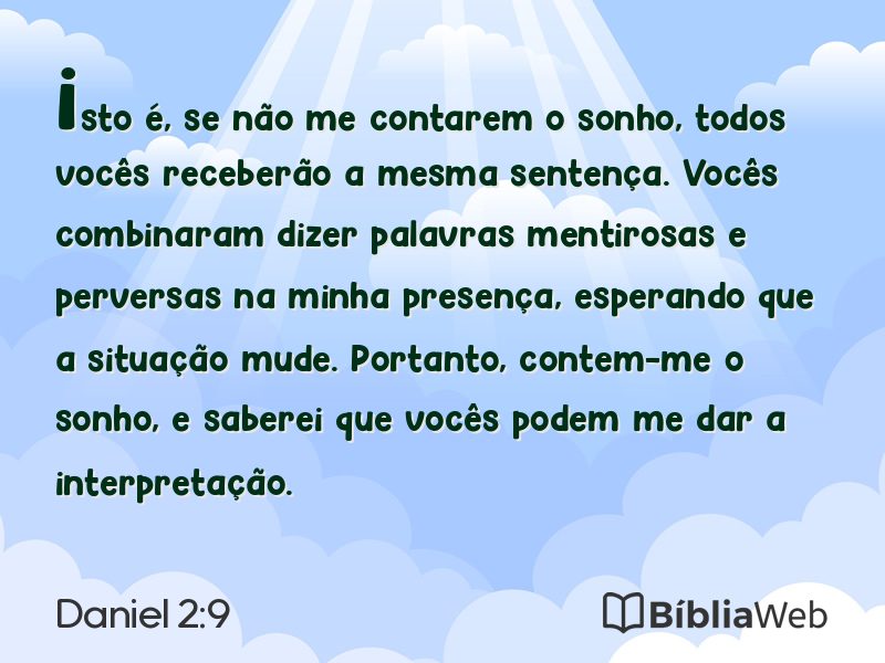 Daniel 2:9 em imagem para compartilhar