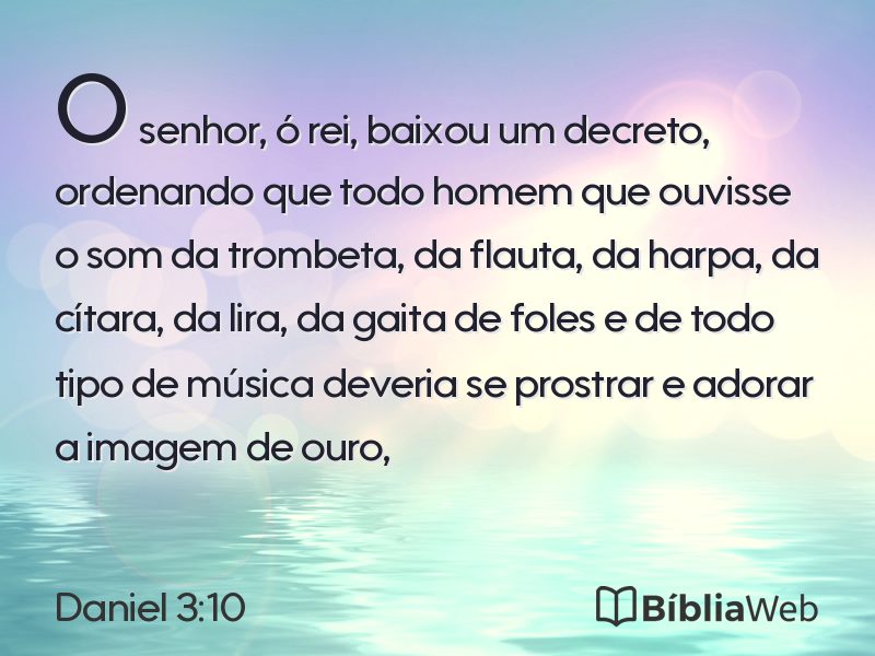 Daniel 3:10 em imagem para compartilhar