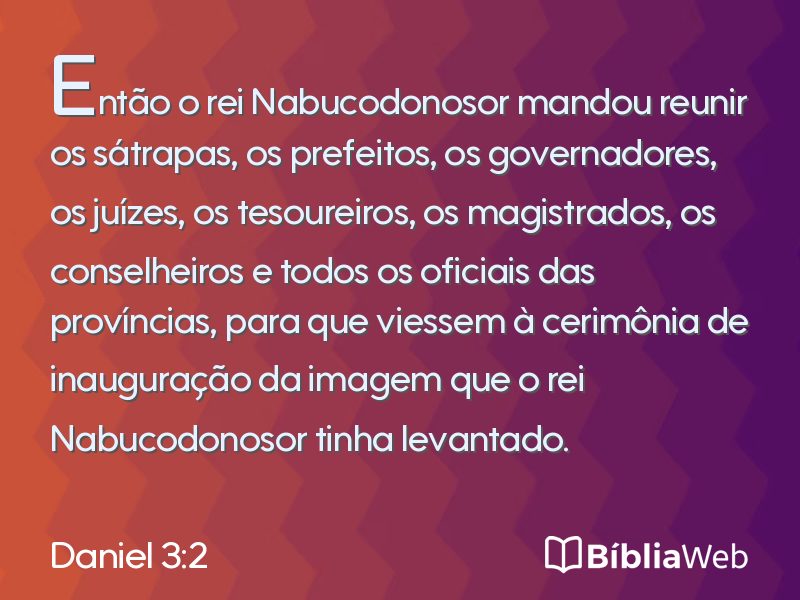 Daniel 3:2 em imagem para compartilhar