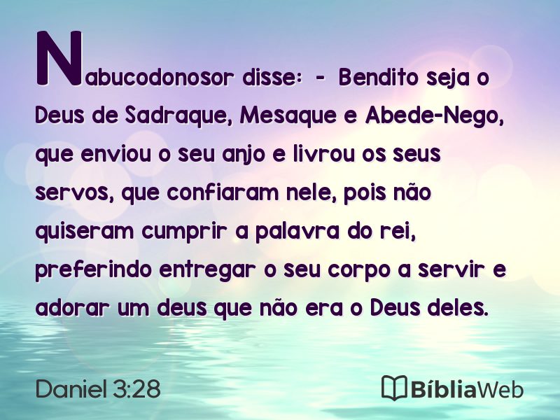 Daniel 3:28 em imagem para compartilhar