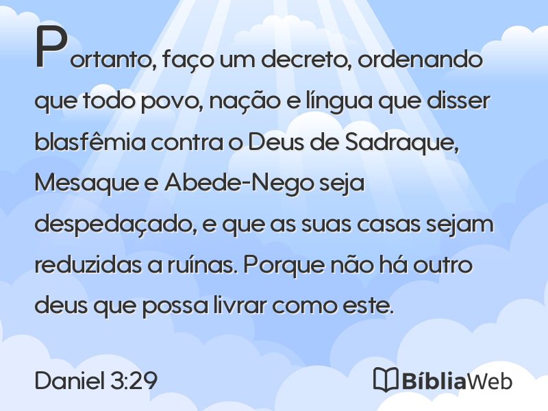 Daniel 3:29 em imagem para compartilhar