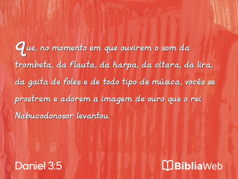 Daniel 3:5 em imagem para compartilhar