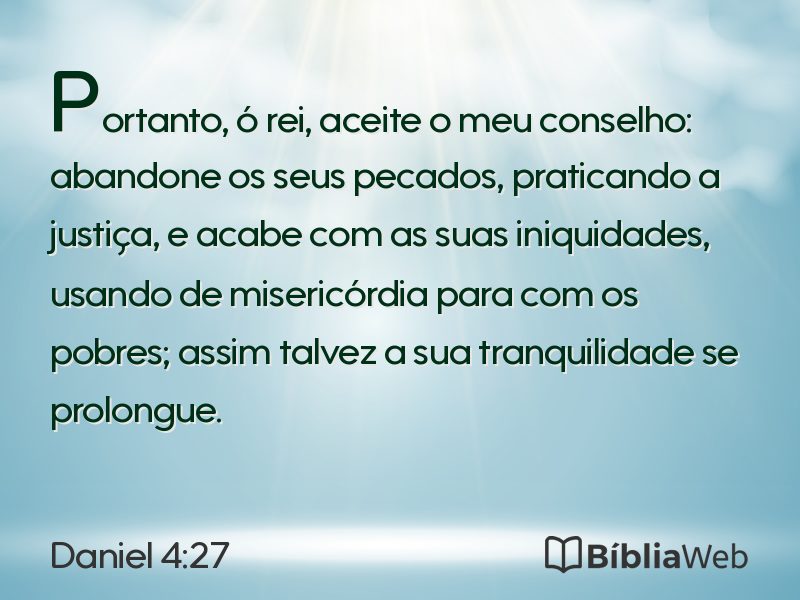 Daniel 4:27 em imagem para compartilhar