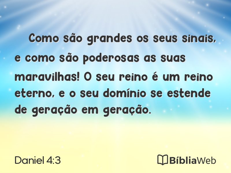 Daniel 4:3 em imagem para compartilhar