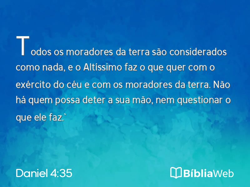 Daniel 4:35 em imagem para compartilhar