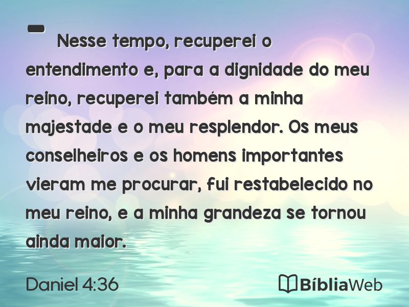 Daniel 4:36 em imagem para compartilhar