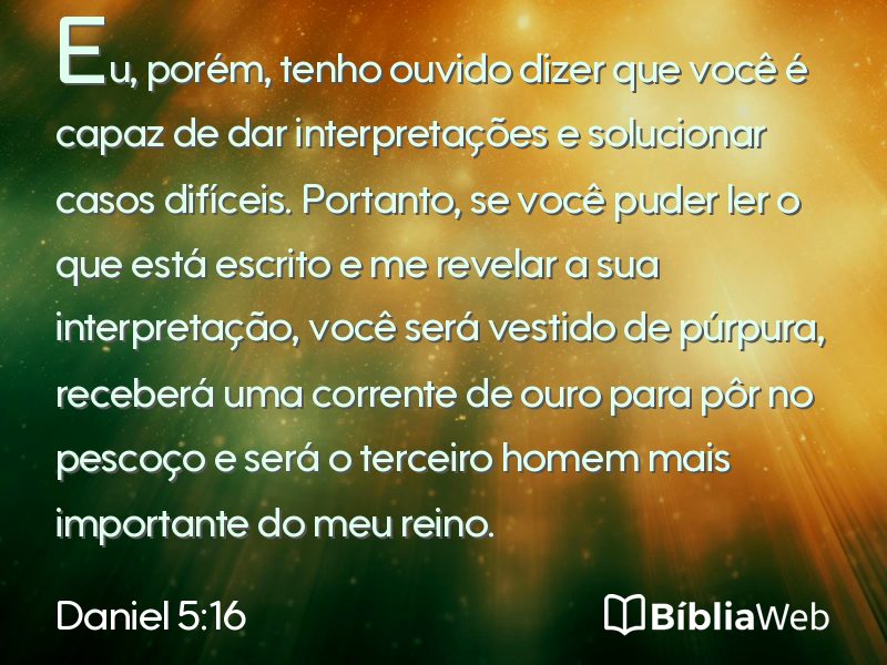 Daniel 5:16 em imagem para compartilhar