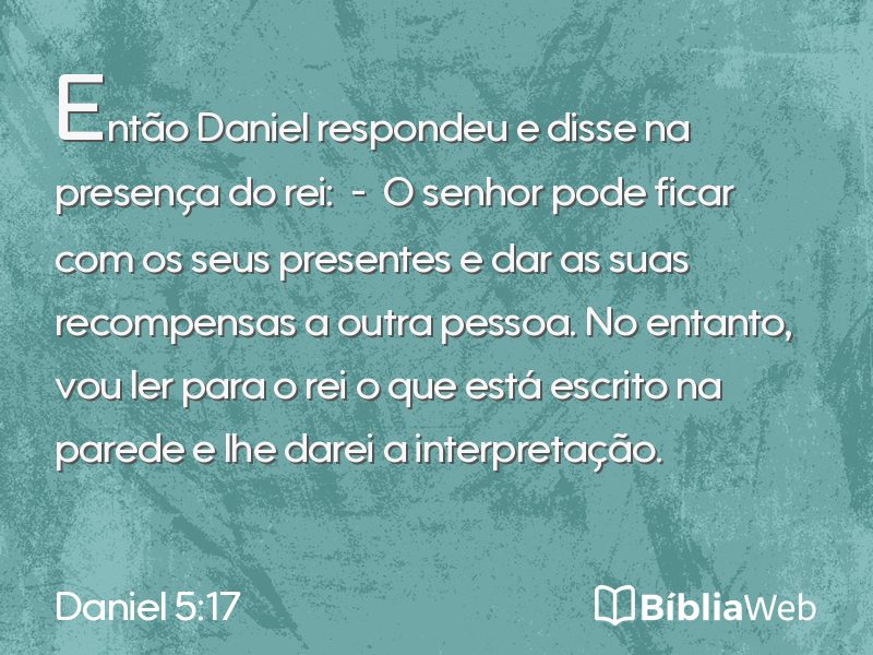 Daniel 5:17 em imagem para compartilhar