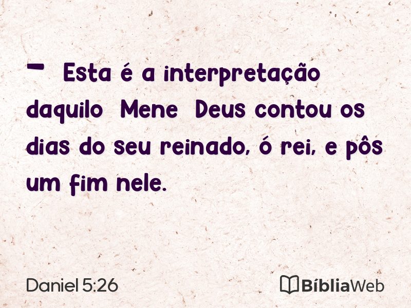Daniel 5:26 em imagem para compartilhar